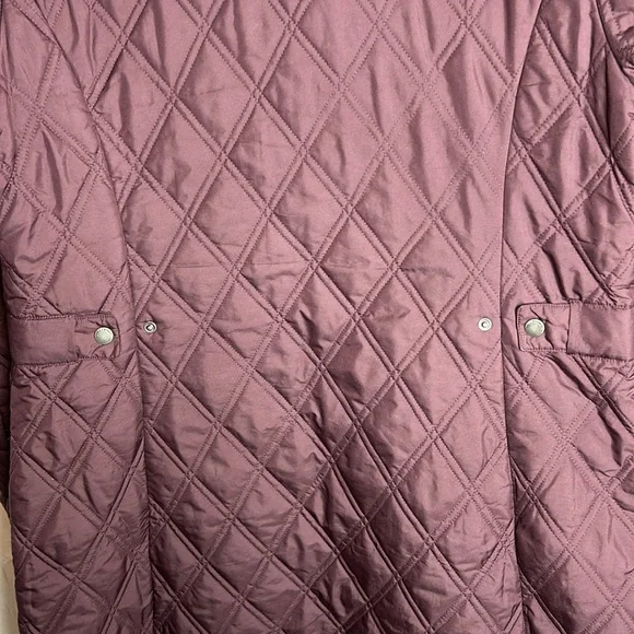 Eddie Bauer Quilted Jacket Coat Full Zip Insulated Pockets size large burgundy - Picture 4 of 15